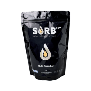 XT 5L Sachet Organic Binder in a sleek black pouch for effective liquid absorption.