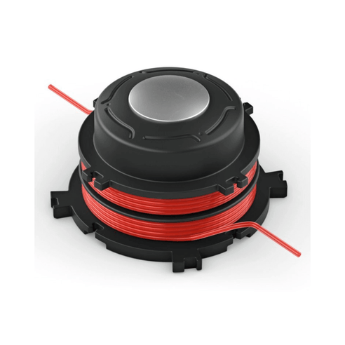 Genuine STIHL AutoCut 36-2 mowing head spool with pre-wound nylon line for efficient grass cutting.