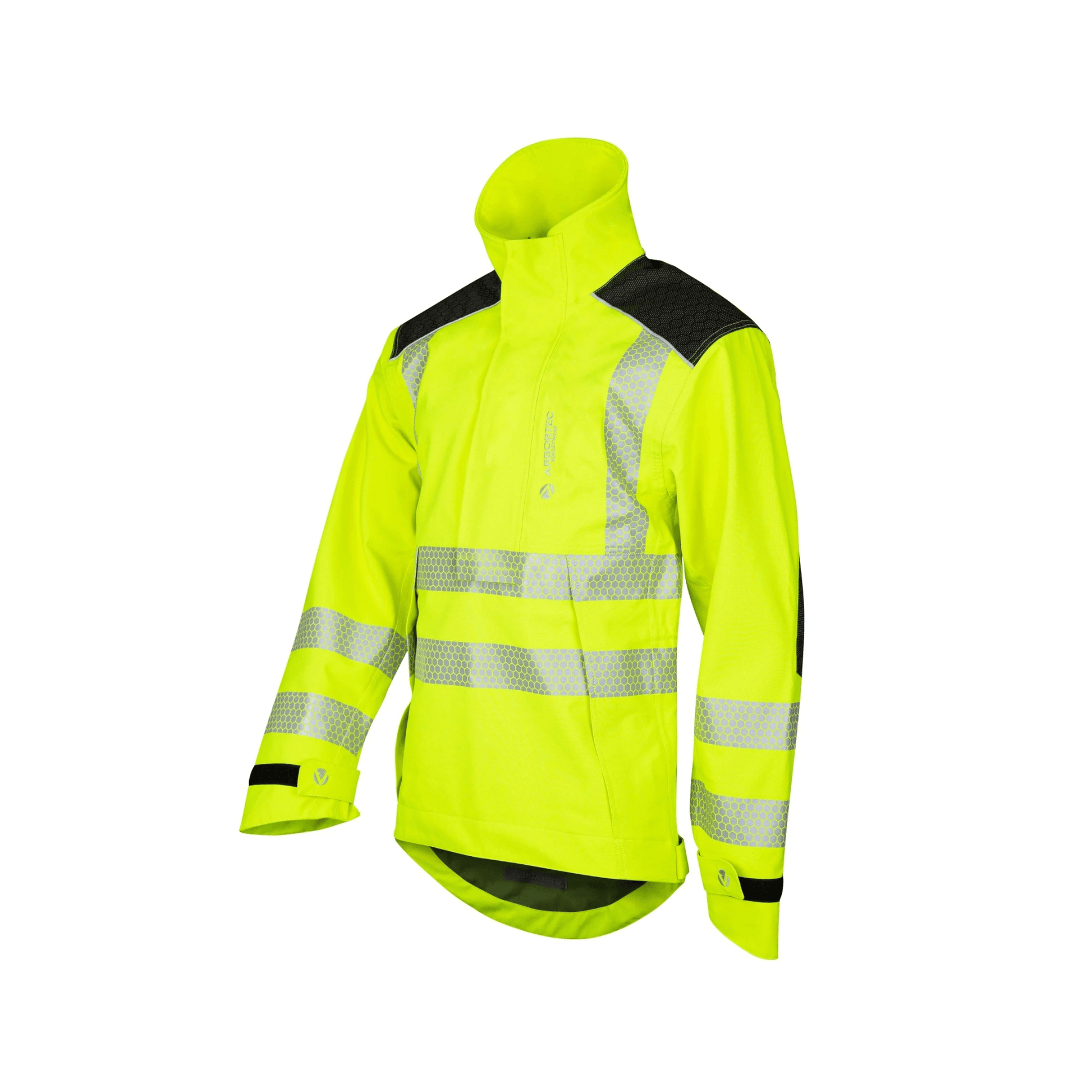 Heavy Duty BreatheDry Hi-Viz Yellow Smock - waterproof jacket with high-visibility and reflective strips for outdoor professionals.