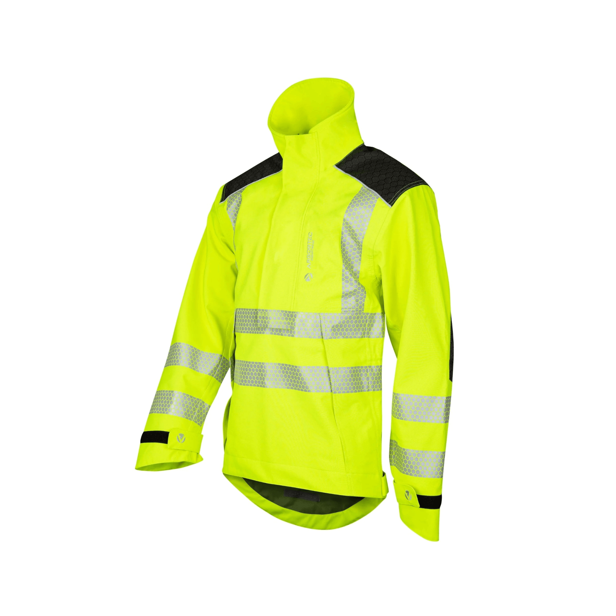 Heavy Duty BreatheDry Hi-Viz Yellow Smock - waterproof jacket with high-visibility and reflective strips for outdoor professionals.