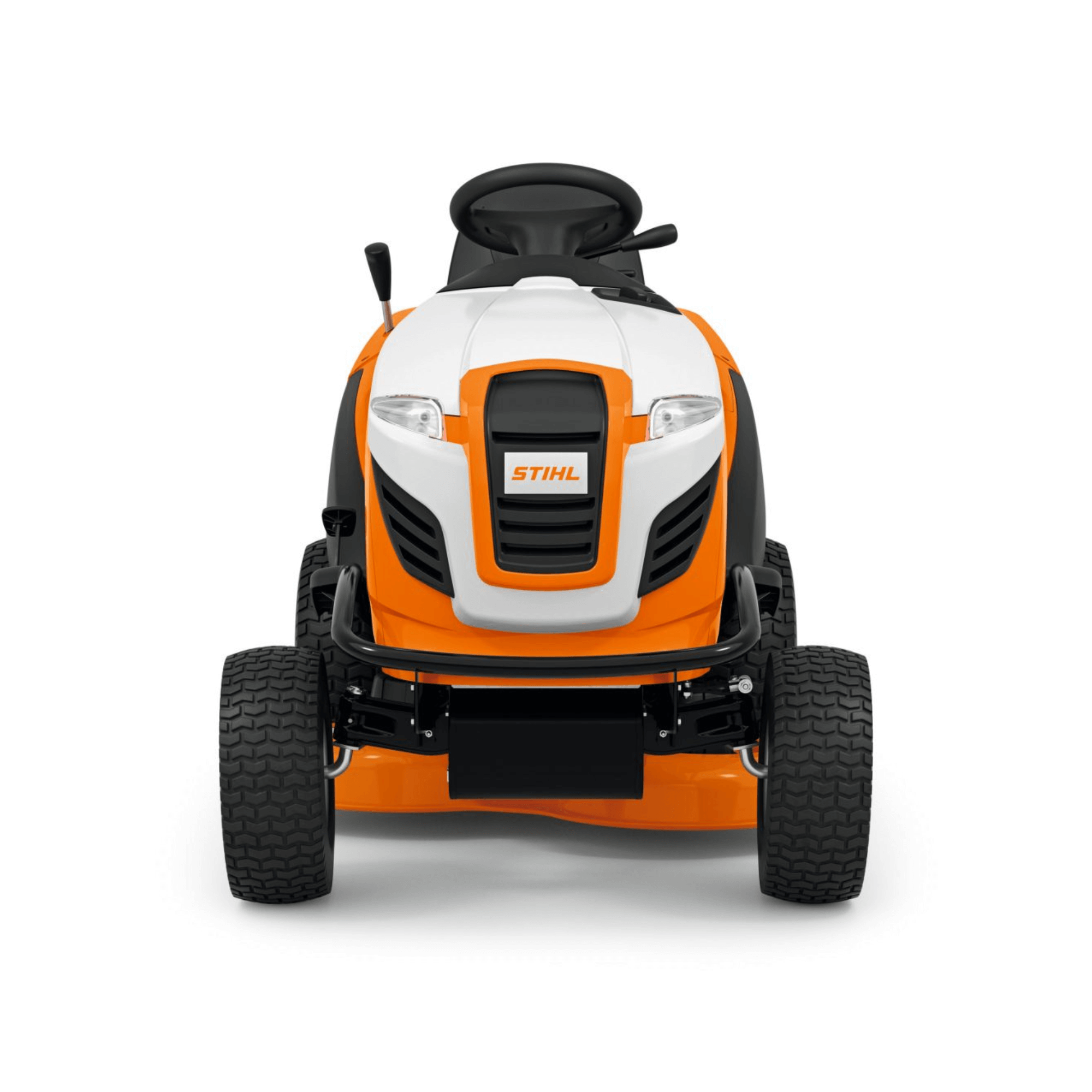 STIHL RT 5097 Z 5 Series Petrol Ride on Lawn Mower front view with robust design and comfortable seat.