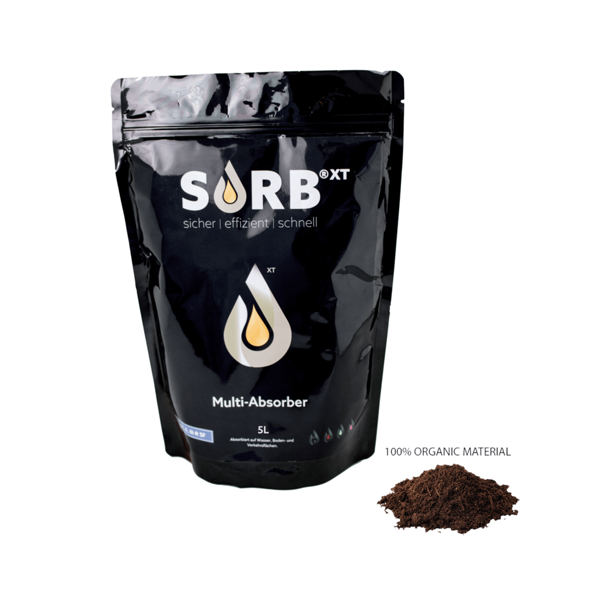 XT 5L Sachet Organic Binder - 100% organic binder for effective liquid absorption in a compact sachet format.