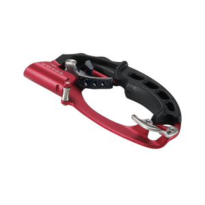 Turbohand Pro Hand Ascender in red with ergonomic grip for efficient rope climbing and professional use.