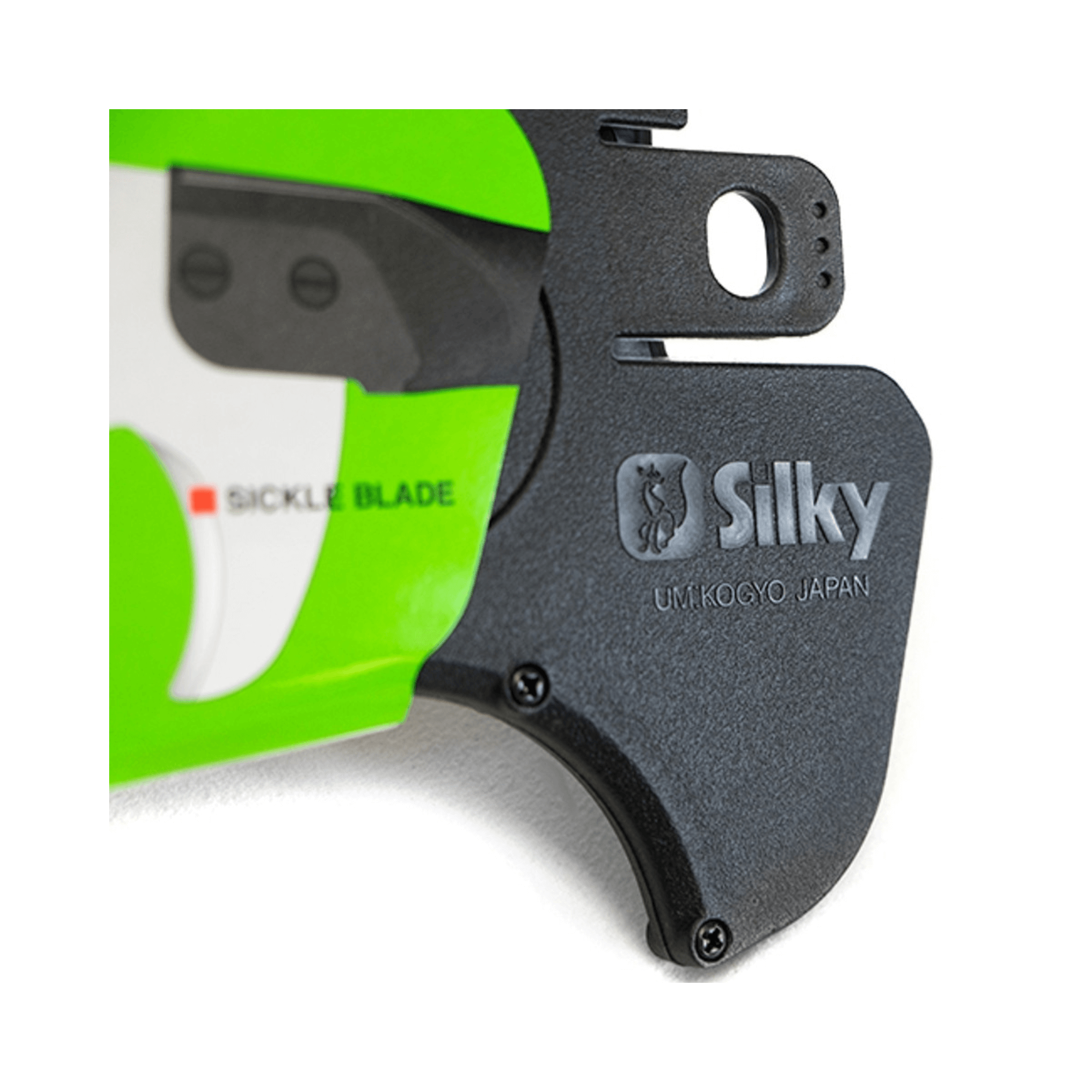 Hayauchi Blade Scabbard showing Silky branding and sickle blade design for arborists and tree-surgery professionals.