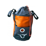 Climbing Canvas Rope Bags in orange and gray, featuring large opening and fold-back flap for easy rope access.