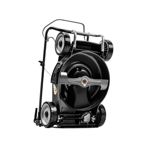 Virtue 50 SVP Variable Speed 4 in 1 Petrol Lawnmower rear view showcasing its robust design and features.
