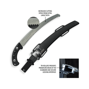 Zubat Arborist Professional Pruning Saw 330mm with extra-large teeth for efficient cutting and durable scabbard.