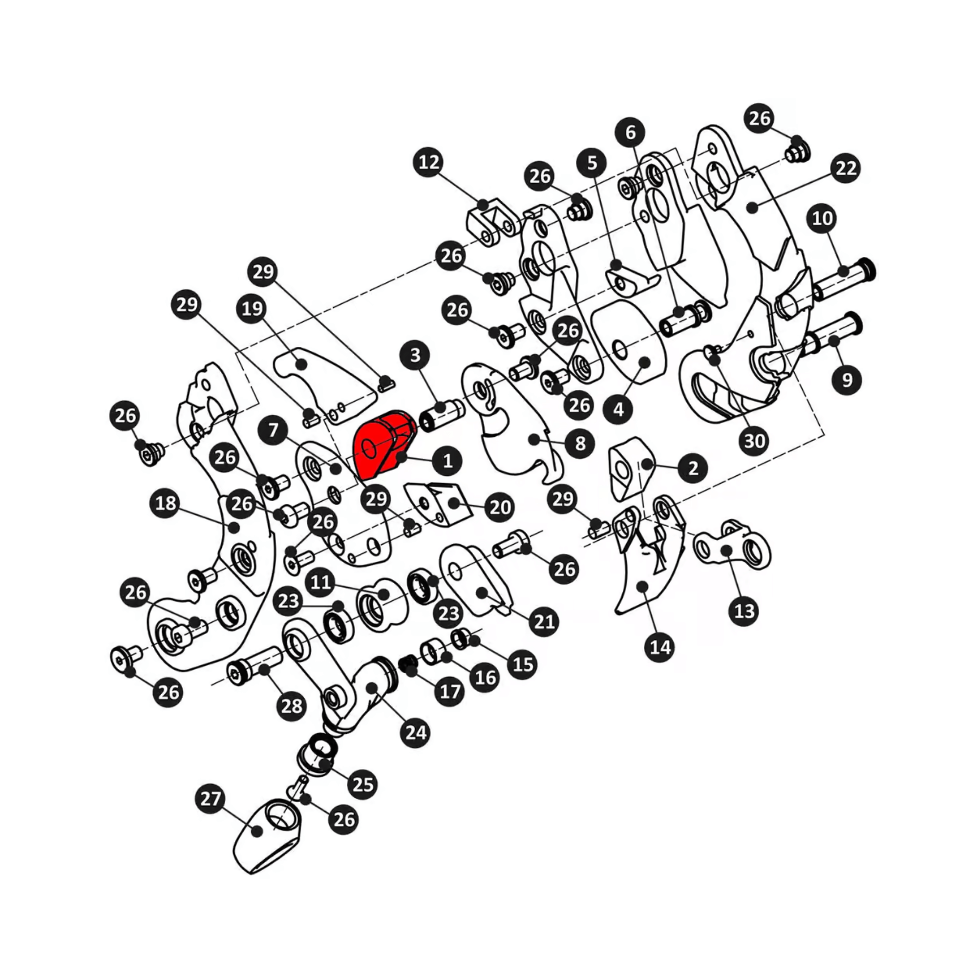 Blackbird Spare Parts diagram showing replacement components and modules for optimal performance.