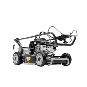 Virtue 53 ASD LV Self Propelled Petrol Lawnmower side view showcasing its professional-grade design and features.