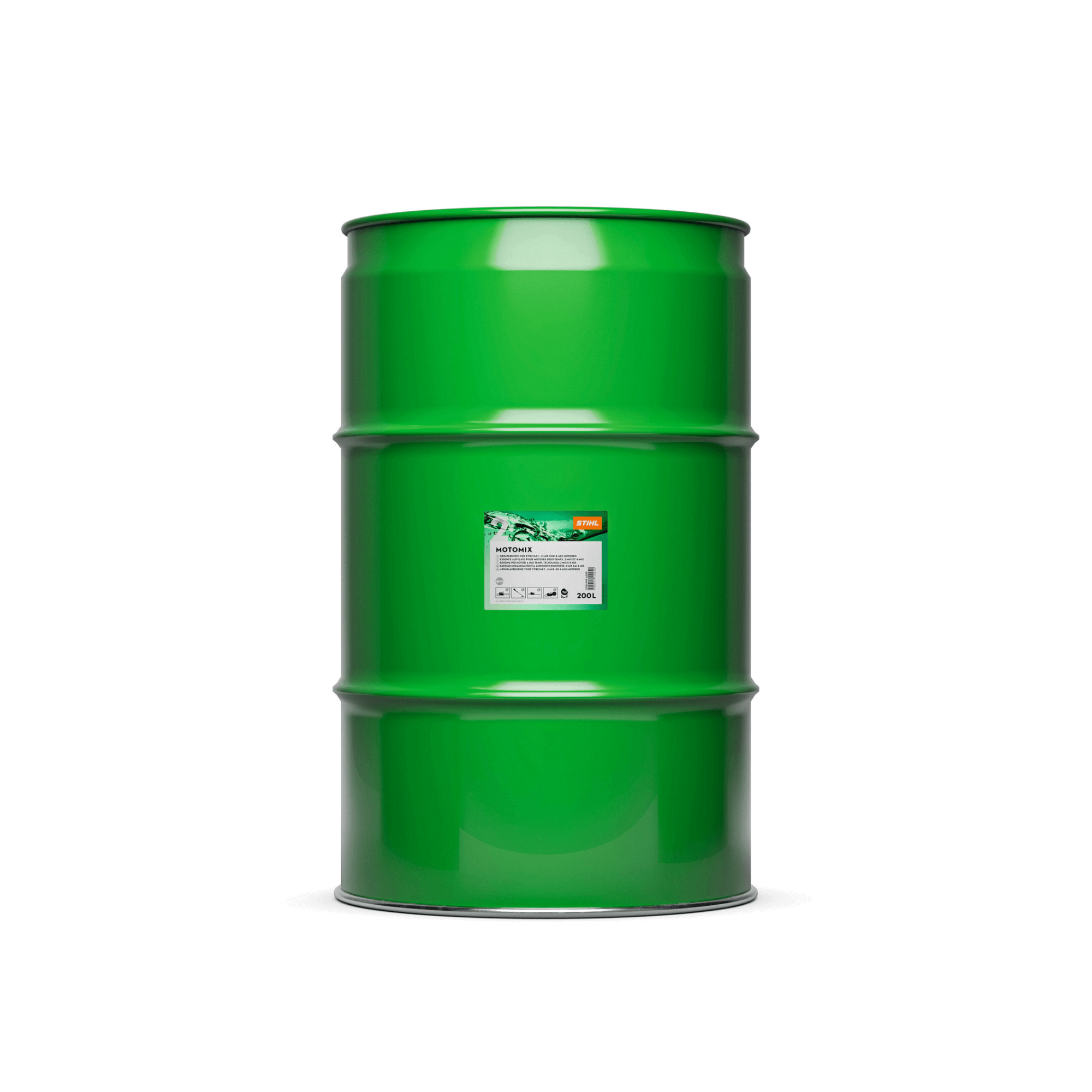 MotoMix 2 Stroke Ready Mixture Fuel in a green drum for optimal engine performance.
