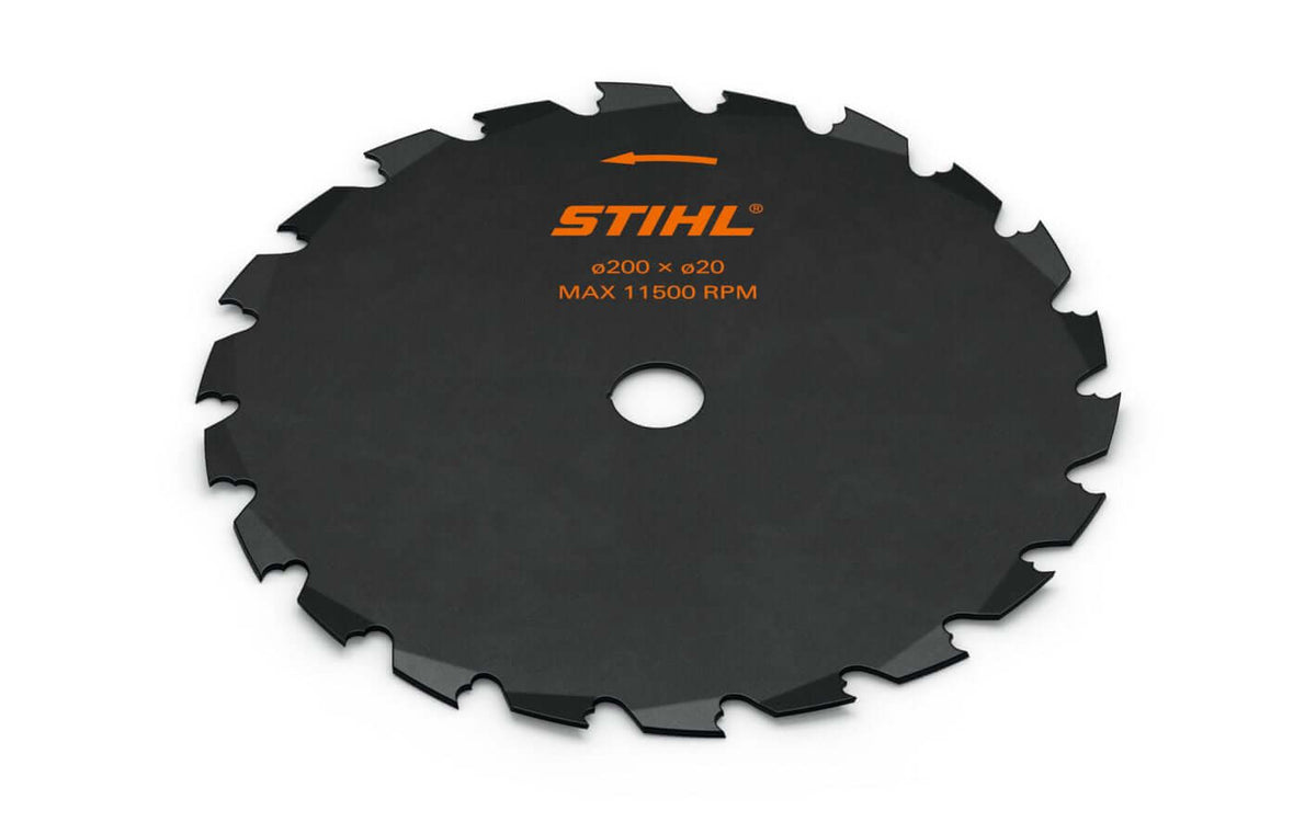 STIHL Woodcut Circular Saw Blade designed for precision cutting through tough materials like bushes and small trees.