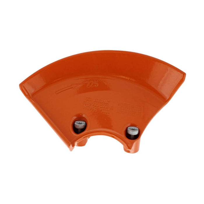 STIHL circular saw blade guard in orange for enhanced cutting safety and precision, ideal for tree surgeons.