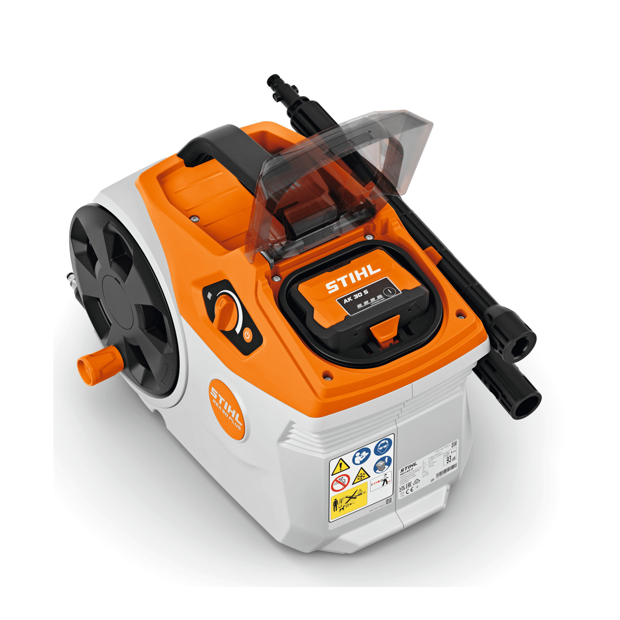 Stihl REA 60 PLUS Cordless Pressure Washer, ideal for tree surgeons and outdoor clean-up tasks.