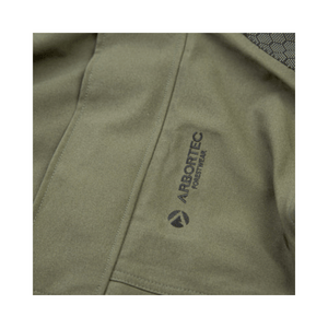BreatheDry Heavy Duty Smock close-up featuring ArborTec logo on fabric for tree surgeon and arborist use.