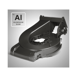 Aluminium deck component of Legacy 48 PRO Rear Roller Petrol Lawnmower, showcasing durability and quality.