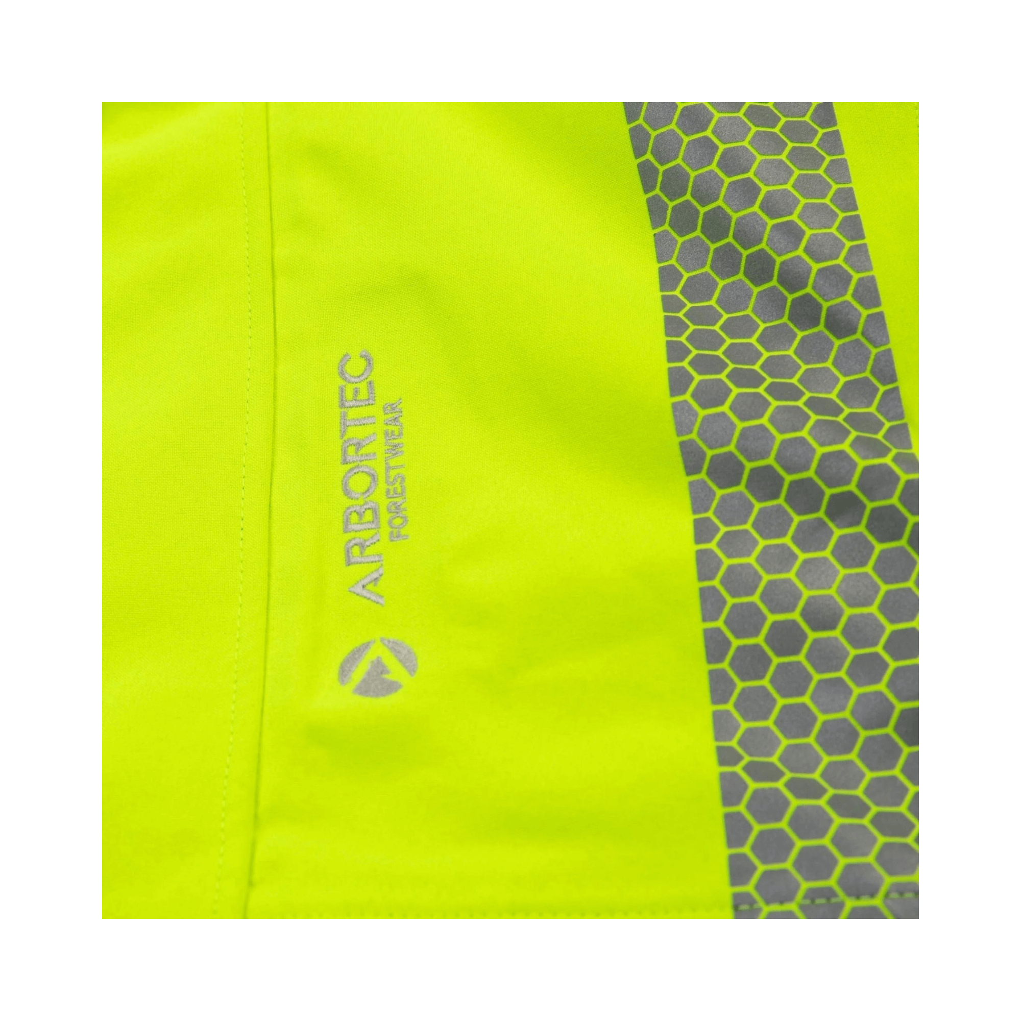 Heavy Duty BreatheDry Hi-Viz Yellow Smock close-up showing texture and branding details.