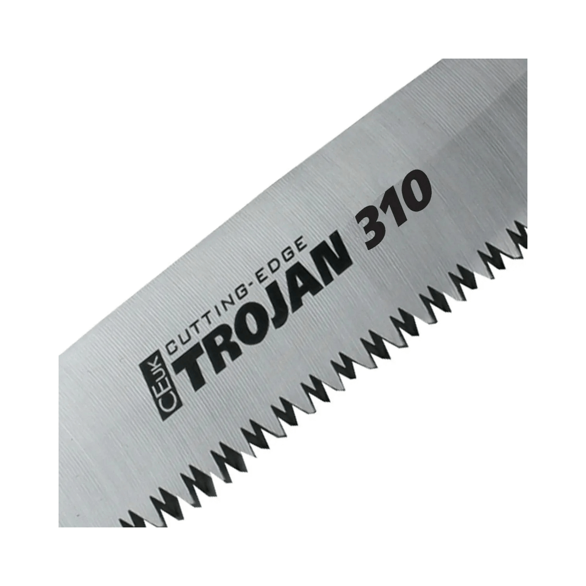 CEuk Trojan Straight Hand Saws 310mm blade featuring cutting-edge design and precision teeth for effective wood cutting.
