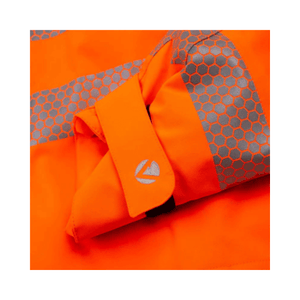 Close-up of Heavy Duty BreatheDry Hi-Vis Smock showing high visibility orange fabric and reflective details for arborists.
