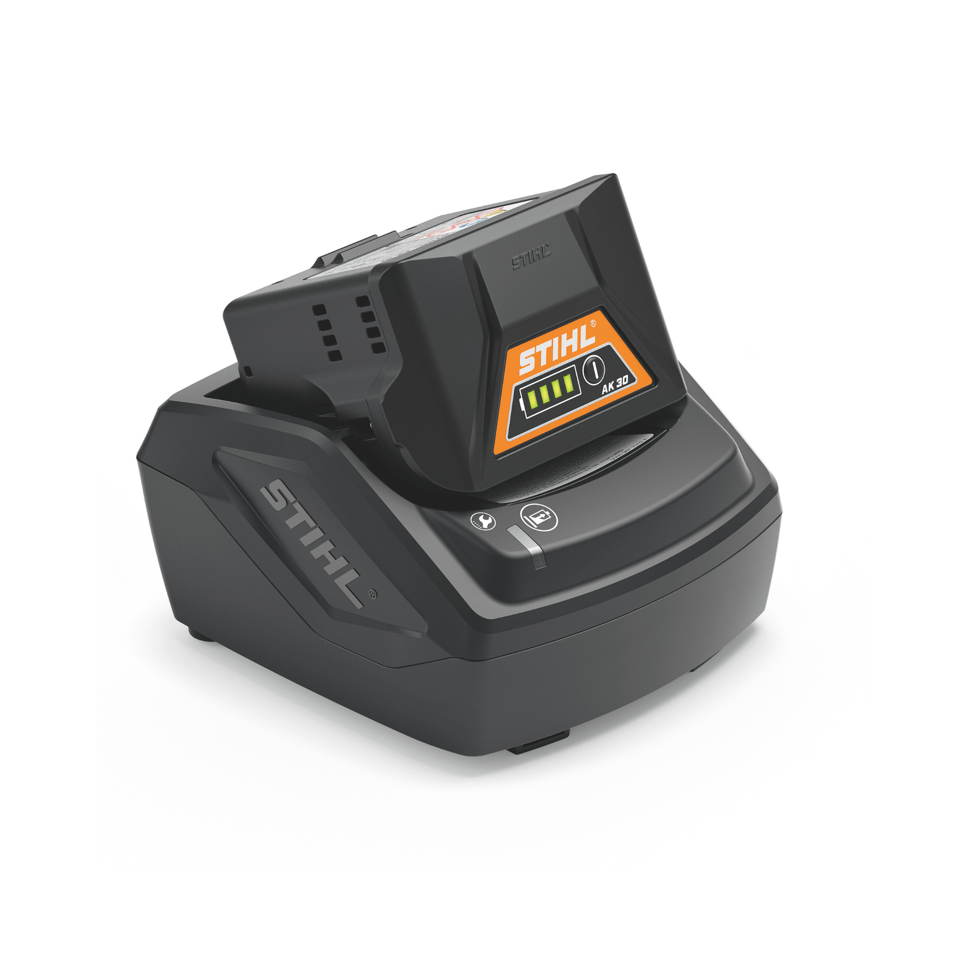 AK 10 Battery and AL 101 Charger Starter Set for tree surgeons and arborists, reliable cordless power for gardening.