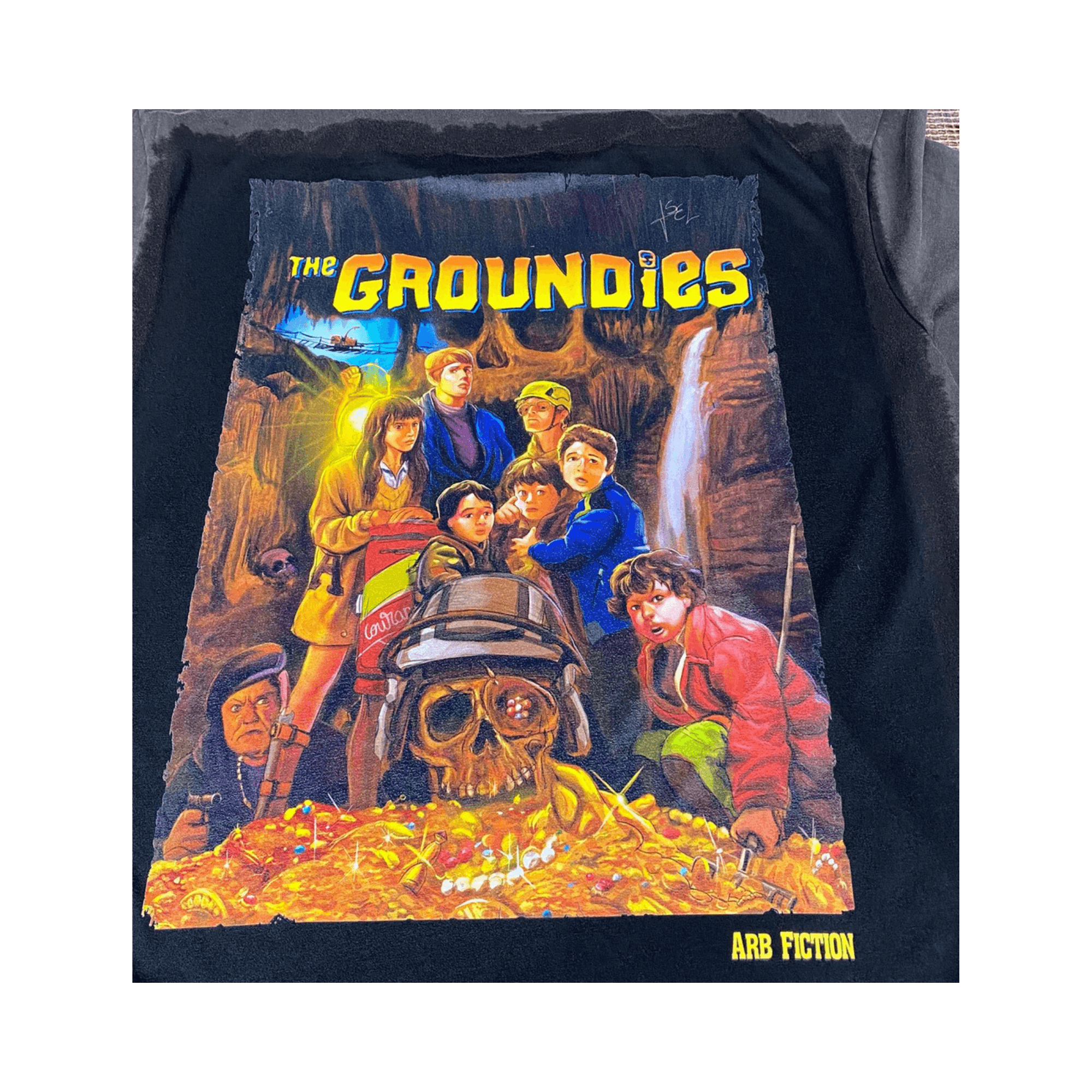 The Groundies T-Shirt featuring a graphic inspired by The Goonies with an arborist twist by Arb Fiction.