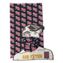 A black and pink checkered buff with a character illustration from the movie Fight Club, branded by ARB Fiction.