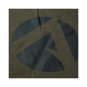Short Sleeve T-Shirt Olive with stylish logo print on soft olive fabric.