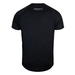 Back view of Arbortec Performance T-Shirt in black, designed for comfort and durability, ideal for tree surgeons.