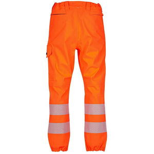 Arbortec Arborflex Storm Trousers Hi-Vis Orange for tree surgeons, waterproof and breathable with reflective stripes.