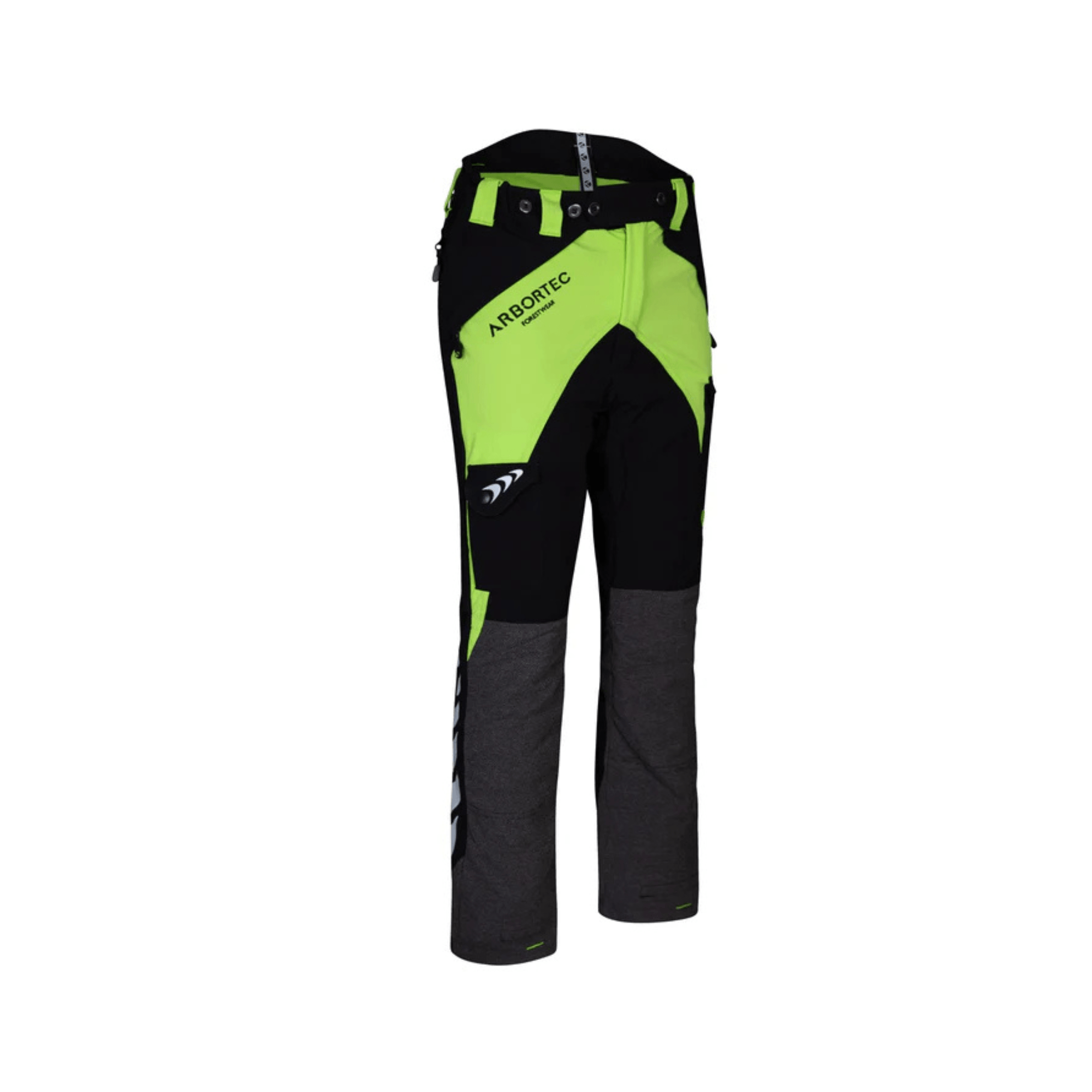 Breatheflex Chainsaw Trousers Black/Lime Type C Class 2 for tree surgeons offering safety and comfort.