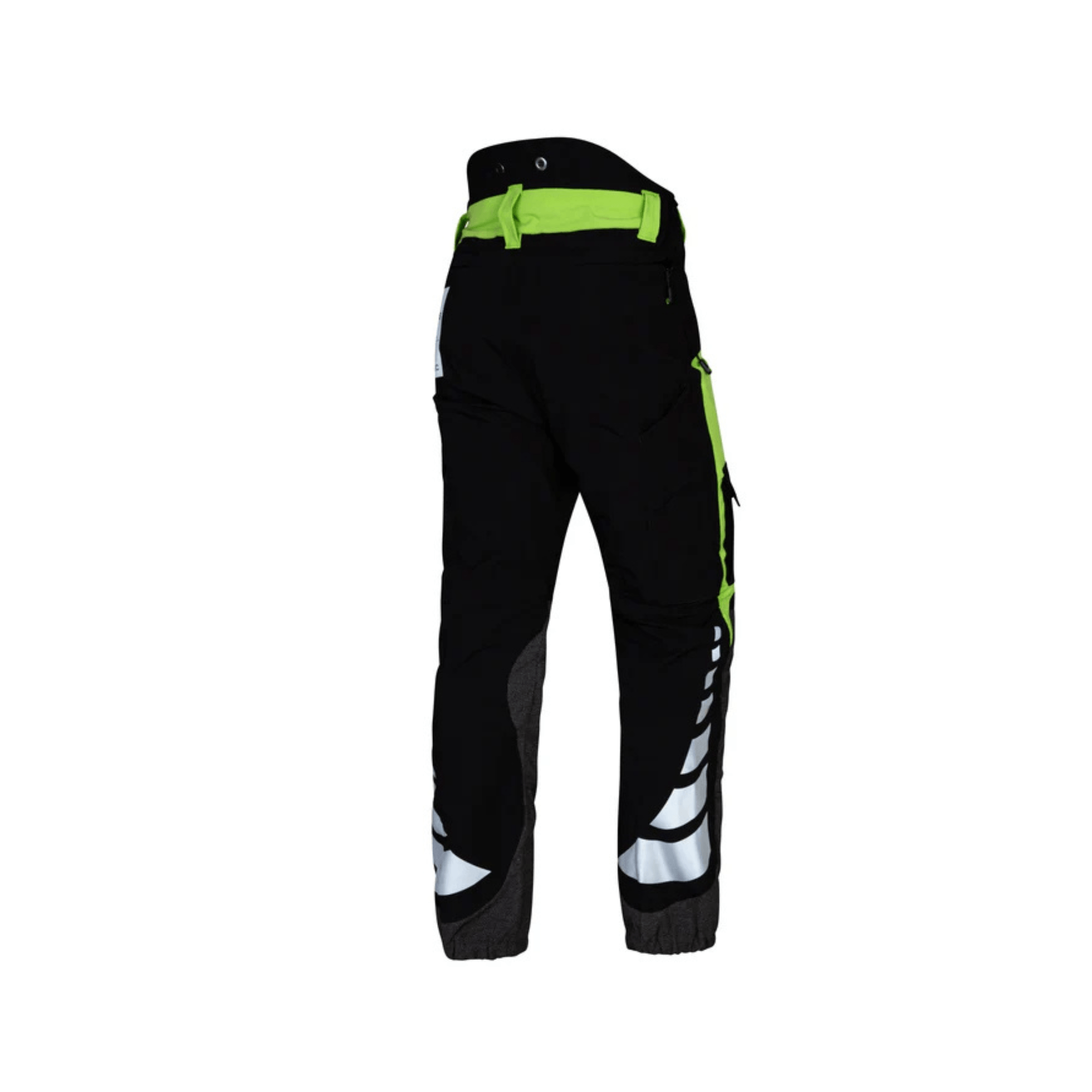 Breatheflex Chainsaw Trousers Black/Lime Type C Class 2 with high-visibility features for tree surgeons.