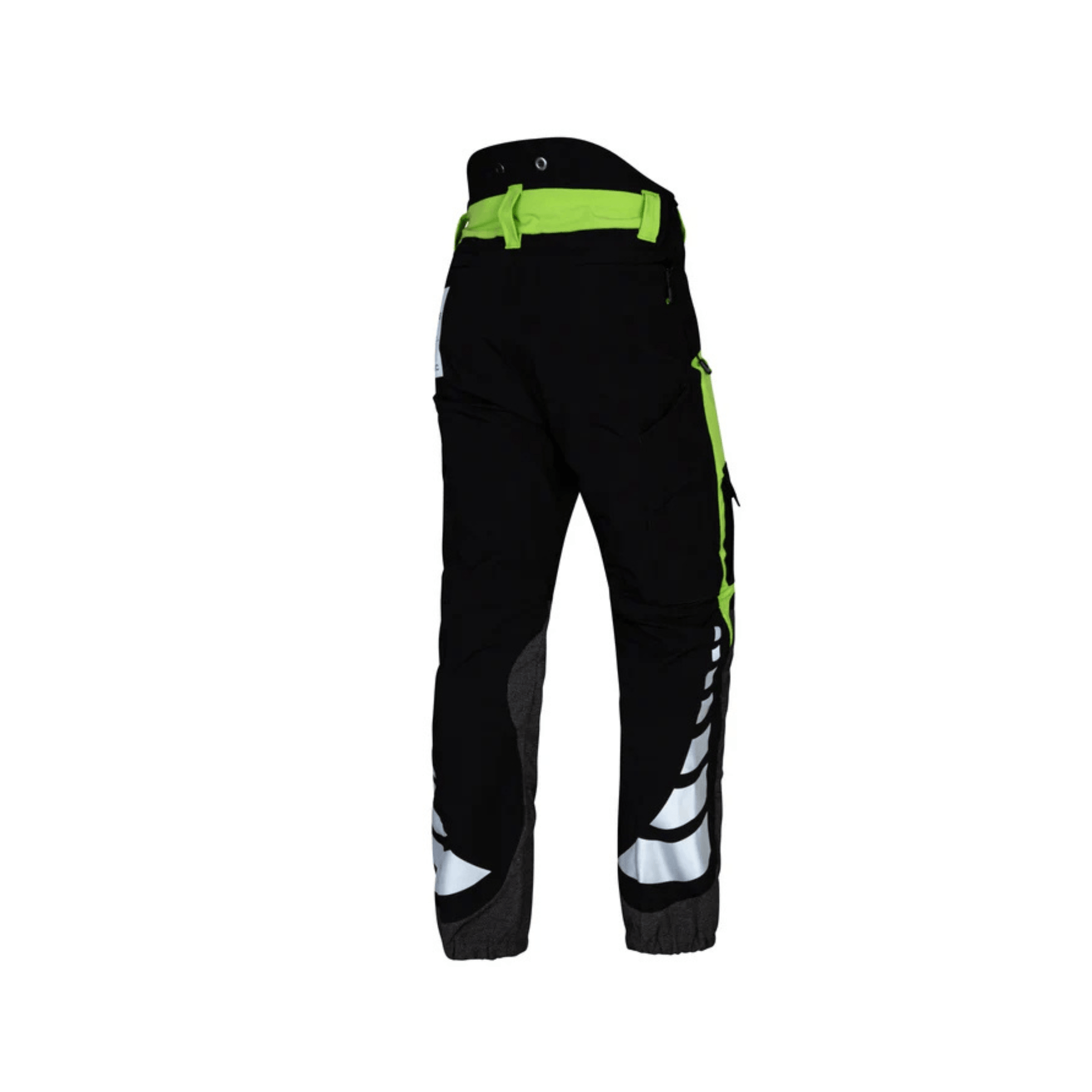 Breatheflex Chainsaw Trousers Black/Lime Type C Class 2 with high-visibility features for tree surgeons.