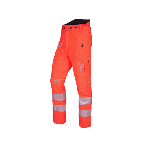 Breatheflex Chainsaw Trousers Design C Class 3 Hi-Vis Orange for tree surgeons with reflective stripes for safety.