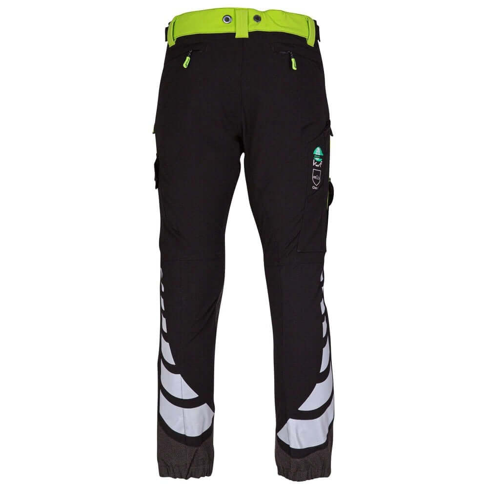 Arbortec Breatheflex Women's Chainsaw Trousers Lime, designed for female tree surgeons, combining safety and performance.