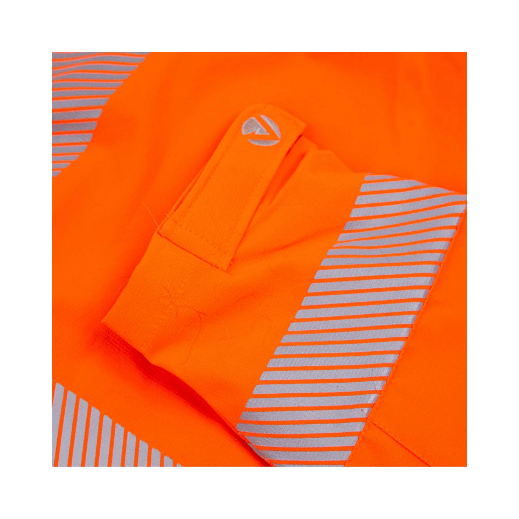 Close-up of the fabric details on the Breatheflex Performance Work Jacket Hi Vis Orange.