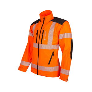 Breatheflex Performance Work Jacket Hi Vis Orange - High-visibility jacket for arborists with 6-way stretch fabric.