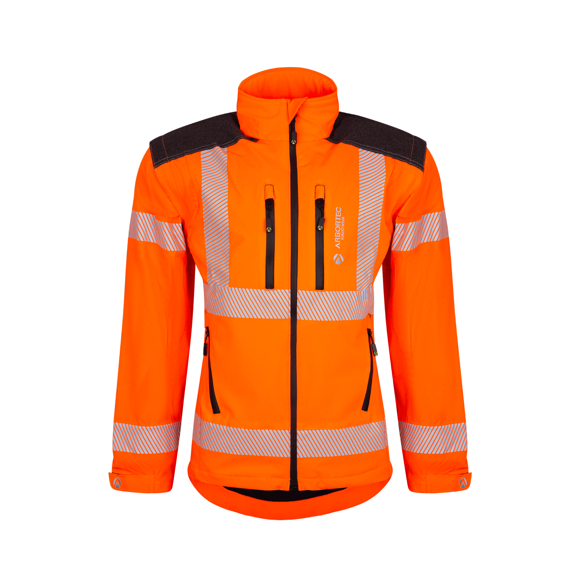 Breatheflex Performance Work Jacket Hi Vis Orange featuring high-visibility design for arborists.