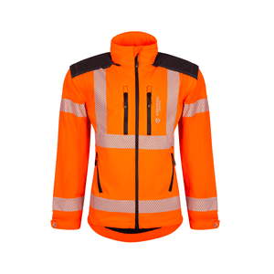 Breatheflex Performance Work Jacket Hi Vis Orange featuring high-visibility design for arborists.