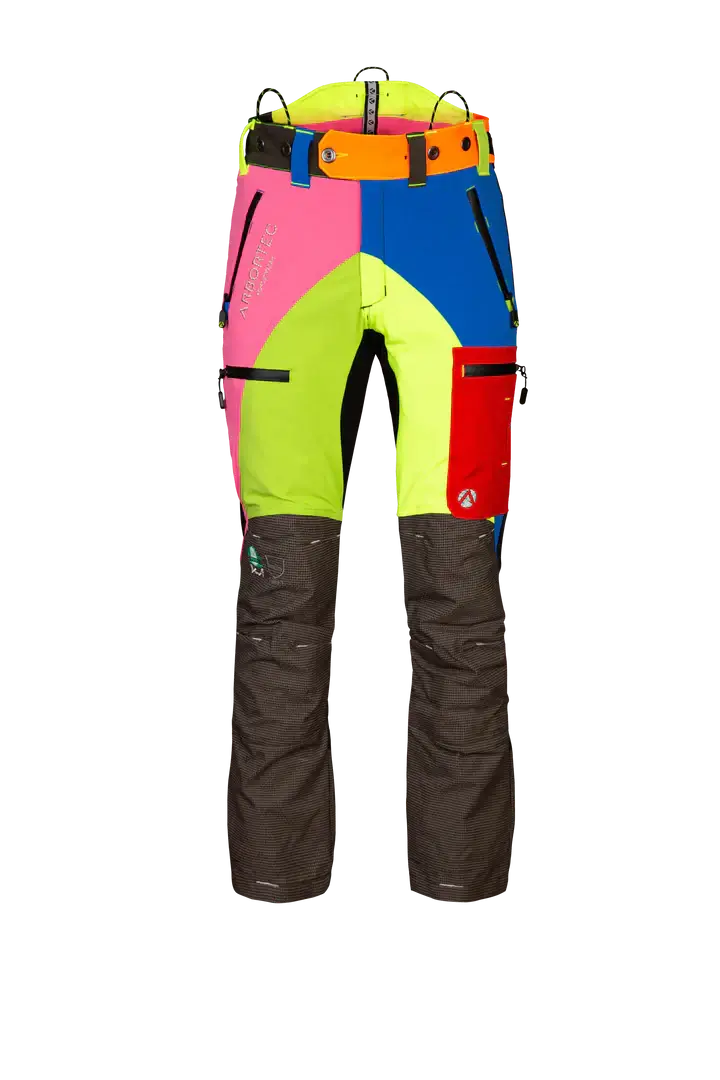 Arbortec Breatheflex Pro Multi-Colour Chainsaw Trousers for Tree Surgeons, featuring Type A leg protection.