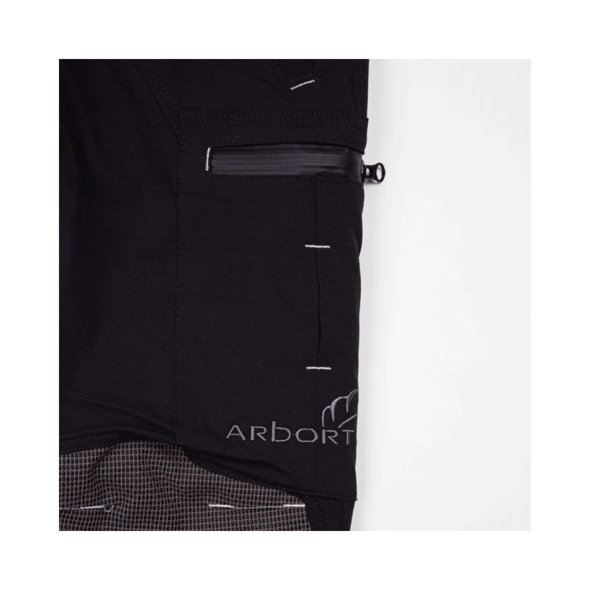 Detailed view of the pocket on Breatheflex Pro Chainsaw Trousers Type A by Arbortec, designed for tree surgeons.