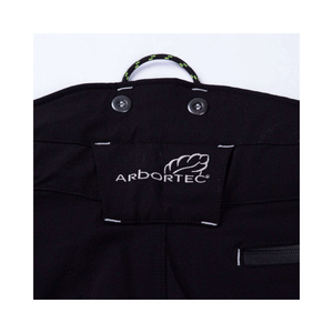 Breatheflex Pro Freestyle Chainsaw Trousers Black/Lime Type C waistband detail by Arbortec suitable for arborists and tree surgeons.