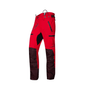 Breatheflex Pro Freestyle Chainsaw Trousers Type A in vibrant red with reinforced lower-leg panels for durability.