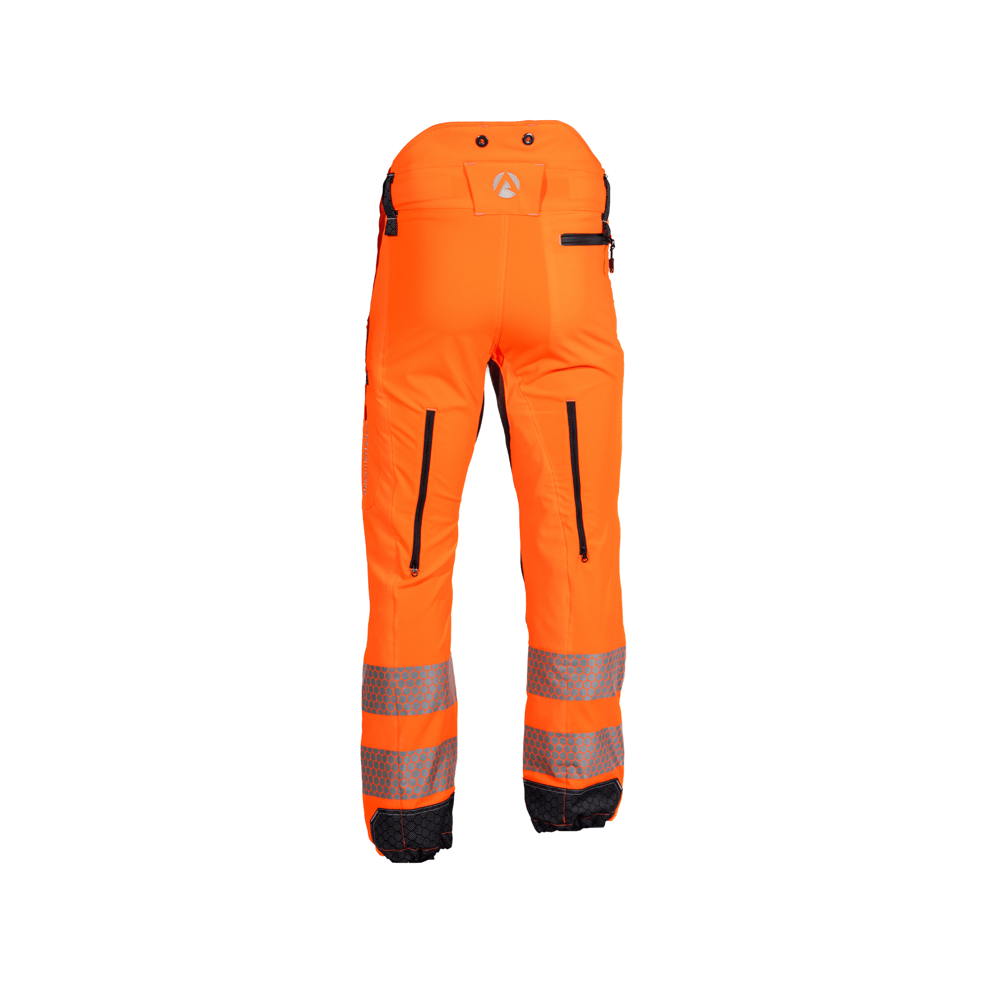 Breatheflex Pro Rail Spec Trousers Design Type C Class 2 Hi Viz Orange back view with reflective strips