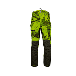 Breatheflex Pro Realtree Chainsaw Trousers Type A in vibrant green camouflage design for tree surgeons.
