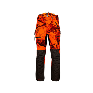 Breatheflex Pro Realtree Chainsaw Trousers Type A in bright orange and black for tree surgeons.