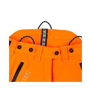 Breatheflex Pro Womens Chainsaw Trousers Type A Hi-Vis Orange waistband and internal details.