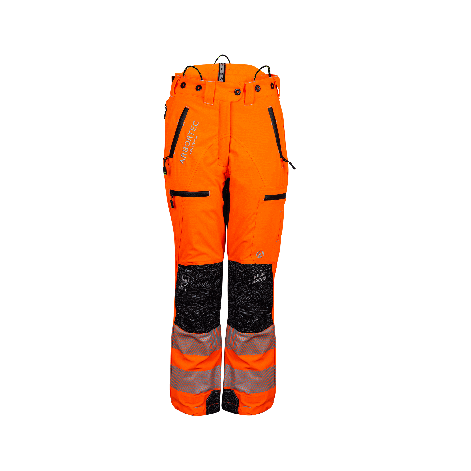 Breatheflex Pro Womens Chainsaw Trousers Type A Hi-Vis Orange front view showcasing durable and high-visibility design.