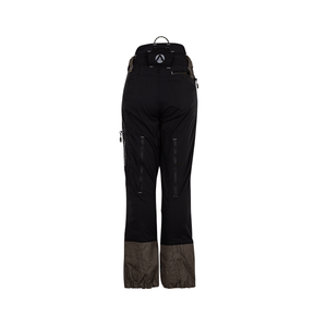 Back view of Breatheflex Pro Womens Chainsaw Trousers Type C Black with reinforced areas for protection.