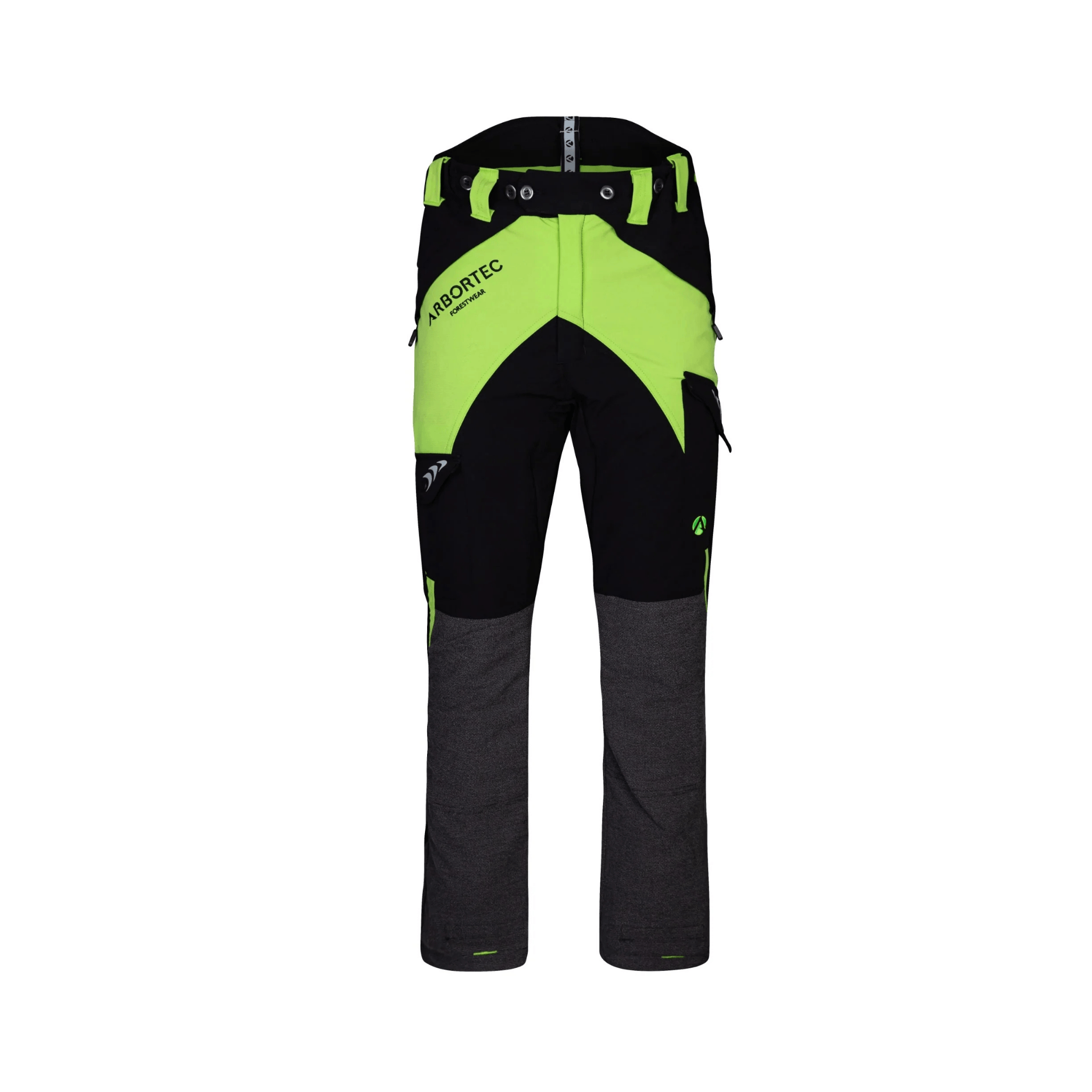 Breatheflex Chainsaw Trousers Type C Womens in black and green, designed for female arborists and forestry professionals.