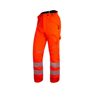 Breatheflex Chainsaw Trousers Type A - High-visibility orange trousers for arborists with reflective strips.