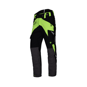 Breatheflex Chainsaw Trousers Type A Womens in black and lime green, designed for female arborists with protection and mobility.